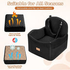 Dog Car Seat for Medium/Small Dogs, Dog Booster Car Seat, Pet Booster Seats Up to 40lbs with Waterproof Layer, 3 Storage Pockets and Safety Belt (Black)