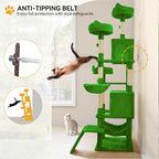 YITAHOME 75inch Cat Trees for Large Cats | Cat Tower for Indoor Cats with Scratching Post, Hammock, Cat Condo, Green