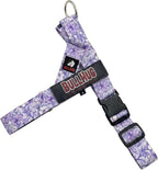 BULLHUG Adjustable Dog Harness– No Pull, No Choke – for English Bulldogs, French Bulldogs, Pugs & Broad-Chested Breeds – Easy, Safe Walks (Purple Floral, XL)