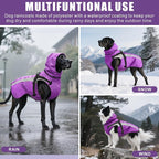 Dog Raincoat Waterproof Raincoats for Dog Reflective Dogs Rain Jackets with Hood Hoodie Pet Rain Poncho Coat for Small Medium Large Dogs Puppies S-XXL (Purple, M)