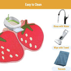 Cute Litter Mat, Lexible Fruit Skid Resistance Cat Litter Mat Litter Trapping Mat Litter Box Mat cat Litter Box mat for Cat Food Catching and Floor Protection - 15. 7x23. 6in