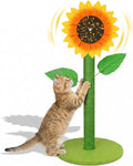 Sunflower Interactive Cat Toys for Indoor Cats, 38" Tall Cat Scratching Posts for Indoor Cats Adults, Cute Cat Scratch Post with Rotating Flower