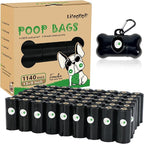 Dog Poop Bags Rolls: Large Leak Proof Hands Stay Clean Easy Tear 1140Count | Poop Bags for Dogs – Extra Thick Odor Control 13 x 9 in Dog Waste Bags Dispenser Daily Dog Walkers Outdoor Cleanup (Black)
