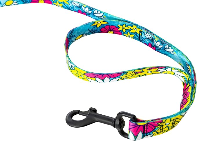 Wolfgang Heavy Duty Dog Leash, Pull-Tested for Walking & Training, LazyDaisy Print, Dual Handle Large