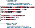 Dog Collar Seatbelt Buckle American Flag, 13 To 18 Inches, 1.5 Inch Wide | Vivid Close Up, Durable Nylon Pet Collar With Heavy Duty Stainless Steel Hardware, Quick Release, Handcrafted In USA