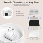Ceramic Cat Water Fountain, 2.1L/71oz Cupcake Pet Water Fountain | White, Automatic Pet Water Fountain For Cats & Dogs, Double Filtration System, Easy To Clean, 360° Circulating Water Design