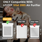 Vital 200S Replacement Filter for LEVOIT Vital 200S-P Air Purifier | High-Efficiency Activated Carbon, Vital 200S-RF for Pet Odors, Smoke, Pollen, LRF-V201-WUS, 2 Pack, White