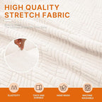 XINEAGE Stretch 4 Seater Slipcover, Non-Slip Pet Couch Cover,Beige White | Washable Furniture Protector, Elastic Bottom, Dogs & Cats Friendly, Scratch-resistant, Fast Setup, High Elasticity