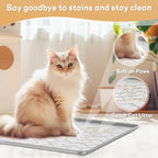 Silicone Cat Litter Mat XL for Litter Box-Extra Large Cat Litter Mat 41" X 29" to Clean, Waterproof, Urine-Proof, Non-Slip Kitty Litter Mats for Floor, Keeping the Floor Clean and Tidy（Gray）