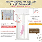 Lumizone Extra Tall Cat Gate 55.12" High 26.18"-29.91" Wide Pet Gate White | Dog Gate for Doorway Hallway Stairs Pressure Mounted Extra Wide 1.37" Gap No Drilling Auto-Close One-Handed Operation