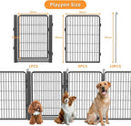 Dog Playpen Outdoor with Low Threshold Gate, 32 inch 10 Panels Dog Play Pen Indoors, Heavy Duty Metal Puppy Playpen Dogs Pen, Rust-Resistant Pet Playpens for Yard RV Camping