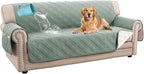 H.VERSAILTEX 100% Waterproof Slipcovers for Couches and Sofas Modern Pet Couch Cover Thick Soft Furniture Protector with Elastic Straps(Sofa, Lily Pad/Beige)