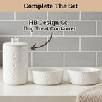 Ceramic Dog Bowl Set of 2 w/ Anti-Skid Base 6.5"W x 2.5"H, 3.8 Cup Capacity | Thick Ceramic, Dishwasher Safe, Anti-Skid Rubber Base, 3.8 Cups per Bowl, Ceramic Food & Water Bowls Set of 2 for Medium Dogs