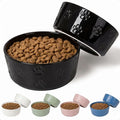 Ceramic Dog Bowl Set of 2 w/ Anti-Skid Base 6.5"W x 2.5"H, 3.8 Cup Capacity | Thick Ceramic, Dishwasher Safe, Anti-Skid Rubber Base, 3.8 Cups per Bowl, Ceramic Food & Water Bowls Set of 2 for Medium Dogs