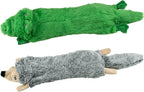 SHARLOVY Dog Squeaky Toys No Stuffing 2 Pack, Plush Crinkle Dog Toys for Large Breed, Durable Doggie Chew Cute Animals Puppy Toy for Teething