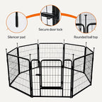 Amazon Basics Dog Playpen, 8 Panels Metal Fence with Door, Foldable for Indoor and Outdoor Use, Suitable for Small to Medium Sized Dogs, 24 Inch Height, Black