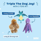 BARKBOX Best of BarkBox Interactive Plush Dog Toy Bundle