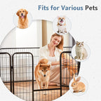 DUMOS Dog Playpen Indoor, Metal 40 Inch 48 Panels Foldable Pet Fence with Door, Outdoor Small Medium Large Dog Puppy Portable Exercise Play Pen for RV Camping, Trips, Play Yard