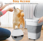 28-30lbs Collapsible Dog Food Storage Container,Airtight Dog Food Container | Pet Food Storage Container with Double Seal Lid,Wheels,Multifunctional for Dog,Cat,Rice,Flour,Scoop &Small Container