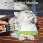 Quiet Cat Clippers & Cat Grooming Kit for Matted & Long Hair | 250Min Cordless Pet Shaver, Low Noise Pet Hair Trimmer for Grooming,2in1 Wide & Narrow Blades,4 Combs,Scissors & Glove(Gold)