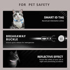 Smart QR Code Cat Collar 2-Pack, Breakaway Reflective Collar with Digital ID Tag - The Smart Upgrade to Personalized Name Collars, Adjustable with Bell (Yellow & Green)