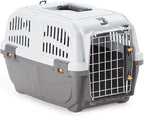 Skudo by MidWest 19-Inch Travel Carrier, Gray, Fits Pets up to 10 lbs | Hard-Sided Pet Carrier, Travel Crate with Handle, Ventilated Design, Locking Tabs, Easy Assembly