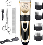 Highdas Dog Clippers for Grooming Low Noise, Cordless Electric Dog Grooming Kit Clippers Rechargeable, Quiet Dog Shaver, Pet Hair Trimmer Kit for Dogs & Cats (Gold)