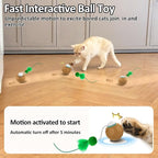 Cat Toys for Indoor Cats, Interactive Ball & 9 Holes Play Mat, Hide-n-Seek Exercise Game, Automatic Ball in Pouch, Mouse Squeaky Stimulating Toy, Motion Activated Kitten Enrichment Toys
