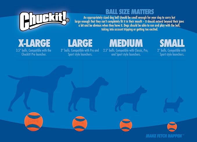 Chuckit! Ultra Ball Dog Toy - Medium Bouncy Fetch Balls for Dogs 20-60 lbs - Made from Durable Rubber - Floating Water Pet Toys - Size Medium - 2.5-inch Diameter, 2 Count, (Pack of 6)