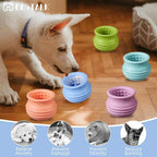 Dog Enrichment Treat Toy, Long-Lasting Wobbly Interactive Freeze Lick Toys for Dogs, Stuffable Puzzle Feeder Toy for Boredom, Silicone Treat Dispensing Chew Toy (Baby Blue,S)