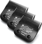 Size 4FC Detachable Pet Grooming Clipper Blade with Steel Cutter, 3/8 Inch (9.5 mm) Cut Length, Black, Compatible with Andis, Oster A5, Wahl KM10, 3 Pack