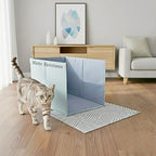 Extra Large Cat Litter Box Enclosure with Litter Mat, Open Top High Sided Splash Guard, Waterproof Pee Shield for Cat Litter Boxes