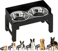 Elevated Dog Bowls for Medium and Large Dogs, Spill Proof Tiltable Dog Feeder with 2 Stainless Steel Bowls, 6 Height Adjustable Raised Dog Bowl Stand