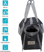 Cinf Cat Nail Clipping Cleaning Grooming Restraint Bag (Free Muzzle) Set No Scratching Biting for Bathing Nail Trimming Injecting Examining(Black,L)