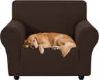 XINEAGE Stretch Armchair Slipcover, Non-Slip Pet Couch Cover,Dark Coffee | Washable Furniture Protector, Elastic Bottom, Dogs & Cats Friendly, Scratch-resistant, Fast Setup, High Elasticity