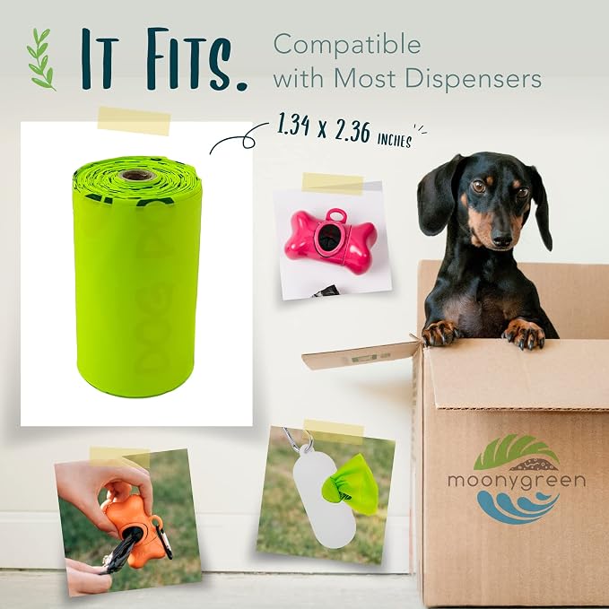 Compostable Dog Poop Bag Rolls, Doggie Poop Bags Refills, Eco-Friendly Pet Waste Bags, Vegetable-Based Unscented, Extra Thick, Leak Proof, Size 9 x 13 Inches, 360 count