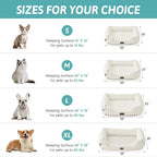COZY KISS Orthopedic Pet Bed for Small Cats - Washable Rectangle Pet Bed with Anti-Slip Bottom, Soft Calming Cat & Puppy Bed for Indoor Pets (20"x18"x6", Cream)