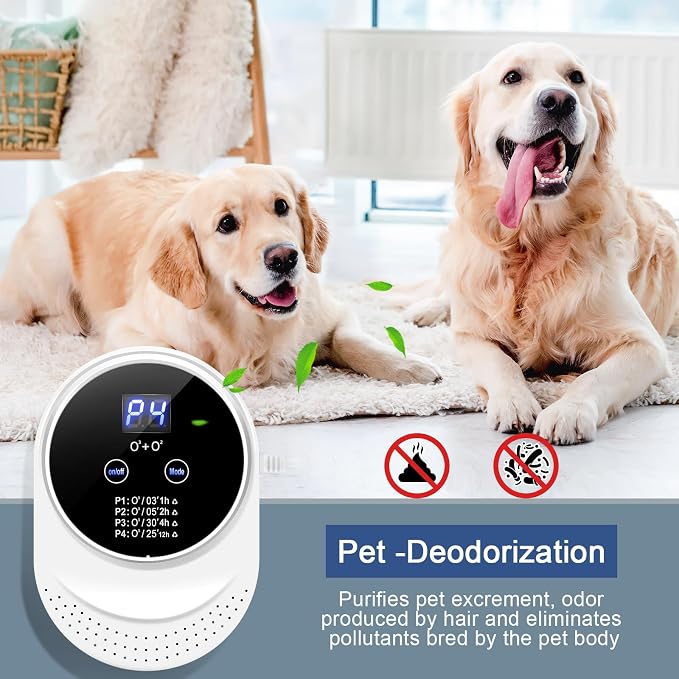 Ozone Odor Eliminator for Strong Odor 99% Cat Litter Deodorizer Pets Poof | Odor Removal Air Ionizers Home Plug-in Air Purifier for Bedroom, Toilet, Kitchen, Shoe, Smoke, Formaldehyde Air Freshener