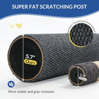 Cat Craft Reticulated Short Plush Tall Cat Scratching Post, Light Gray | 41in textured reticulated plush scratcher, anti-tip thick base, swappable balls for cat scratching & interactive climbing