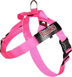 BULLHUG Adjustable Dog Harness– No Pull, No Choke – for English Bulldogs, French Bulldogs, Pugs & Broad-Chested Breeds – Easy, Safe Walks (NEON Pink, Large)