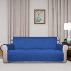 PureFit Reversible Quilted Sofa Cover, Water Resistant Slipcover Furniture Protector, Washable Couch Cover with Non Slip Foam and Elastic Straps for Kids, Pets (X Large, Classic Blue/Ivory) | Classic Blue/Ivory, Water Resistant Couch Protector, Washabl...