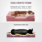 FURTIME Orthopedic Dog Bed for Medium Size Dog, Waterproof Dog Beds, 35x25x6.5 Supportive Foam Pet Couch Bed with Removable Washable Cover and Nonskid Bottom