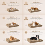 EHEYCIGA XXL Dog Bed Memory Foam, Orthopedic Giant Dog Bed Jumbo with Washable Removable Cover, Waterproof Pet Sofa Couch with Nonskid Bottom, 48x35x7.5, Camel