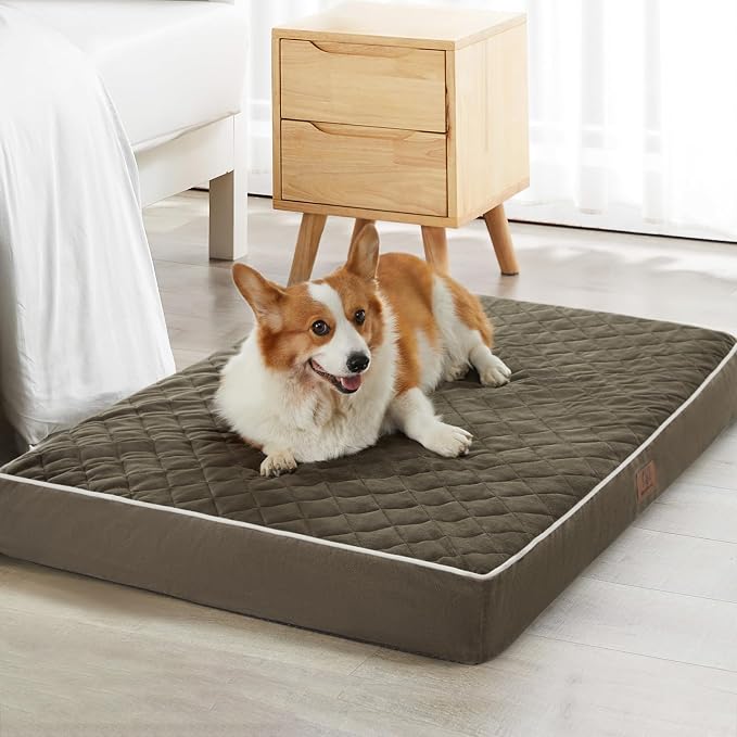 WNPETHOME Orthopedic XL Dog Bed for Crate, Waterproof Extra Large Dogs Bed with Removable Washable Cover, Multi-Needle Quilting Dogs Crate Bed