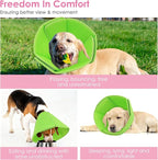 AOFITEE Soft Dog Cone Collar, Adjustable Cone for Dogs to Stop Licking, Dog Cones for Small Medium Large Dogs, Breathable Elizabethan Collar Wound Healing After Surgery(Green,S)