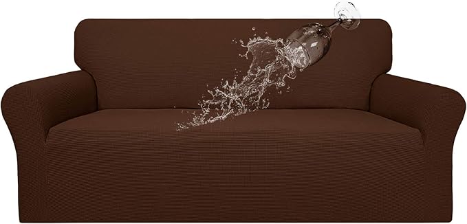 Easy-Going 100% Waterproof Couch Cover, 3 Cushion Couch Slipcover for Sofa | Leakproof Sofa Cover, Stretch Jacquard Furniture Protector Against Stain Spill from Kids, Pets, Dog (Sofa, Coffee)