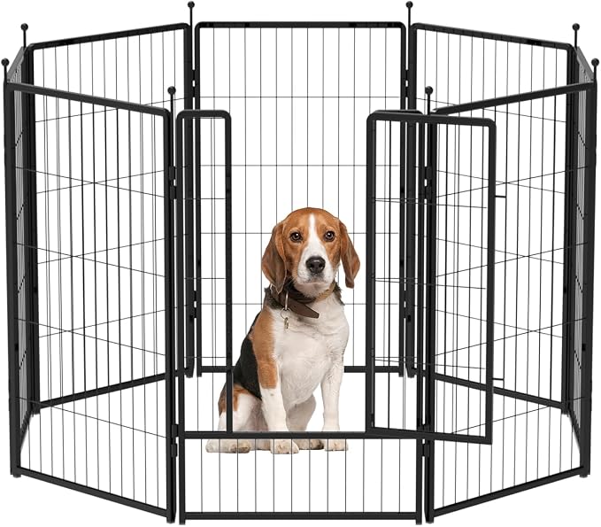 Dog Playpen Indoors/Outdoor, 36 inch 8 Panels Dog Play Pen for Small Dogs, Rustproof Metal Pet Fence for RV Camping/Yard/Garden