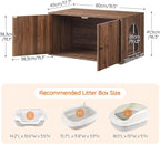 HOOBRO Cat Litter Box Enclosure, Hidden Litter Box Furniture with Side Entry, Litter Box Cabinet, Indoor Cat House, End Side Table, 31.5"L x 17.7"W x 16.3"H, for Living Room, Bathroom, Walnut WL40MW01