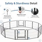 DUMOS Dog Playpen Indoor, Metal 40 Inch 12 Panels Foldable Pet Fence with Door, Outdoor Small Medium Large Dog Puppy Portable Exercise Play Pen for RV Camping, Trips, Play Yard