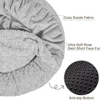 JOEJOY Dog Beds for Small Medium Dogs, Cozy Cuddler Luxury Puppy Pet Bed with Blanket Attached, Donut Round Calming Anti-Anxiety Dog Burrow Cave Bed - Anti-Slip Bottom and Machine Washable 26 inch